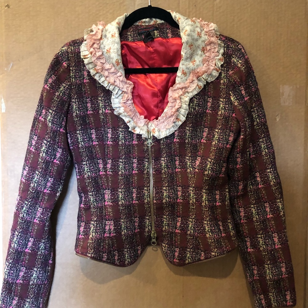 Custo Barcelona Gold Corse Lace Trim Jacket